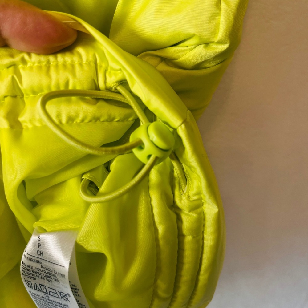 Puffer Vest Old Navy Small Neon Lime Yellow Soft Zipper Lightweight Y2K - Picture 5 of 9